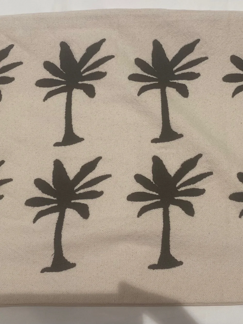 Pillow Cover – Palm Tree Print, Natural Canvas16 x 24 inch